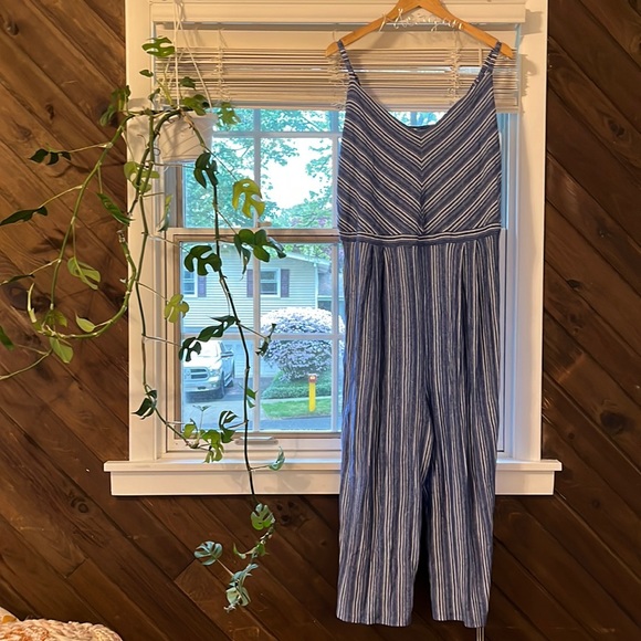 Blue and white stretchy & soft romper - size 2X - Picture 1 of 4